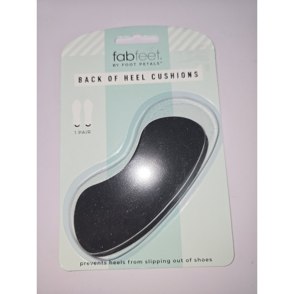 NEW Fab Feet By Foot Petals Back Of Heel Cushions 1 One Pair Black NIP
